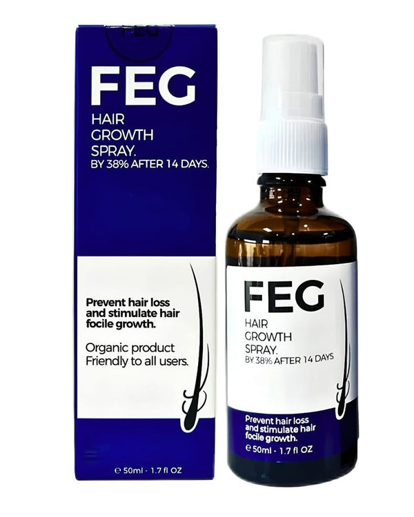 FEG Hair Growth Spray (Pack of 2) with Derma Roller for Men & Women | Hair Regrowth Solution | Free UAE Delivery
